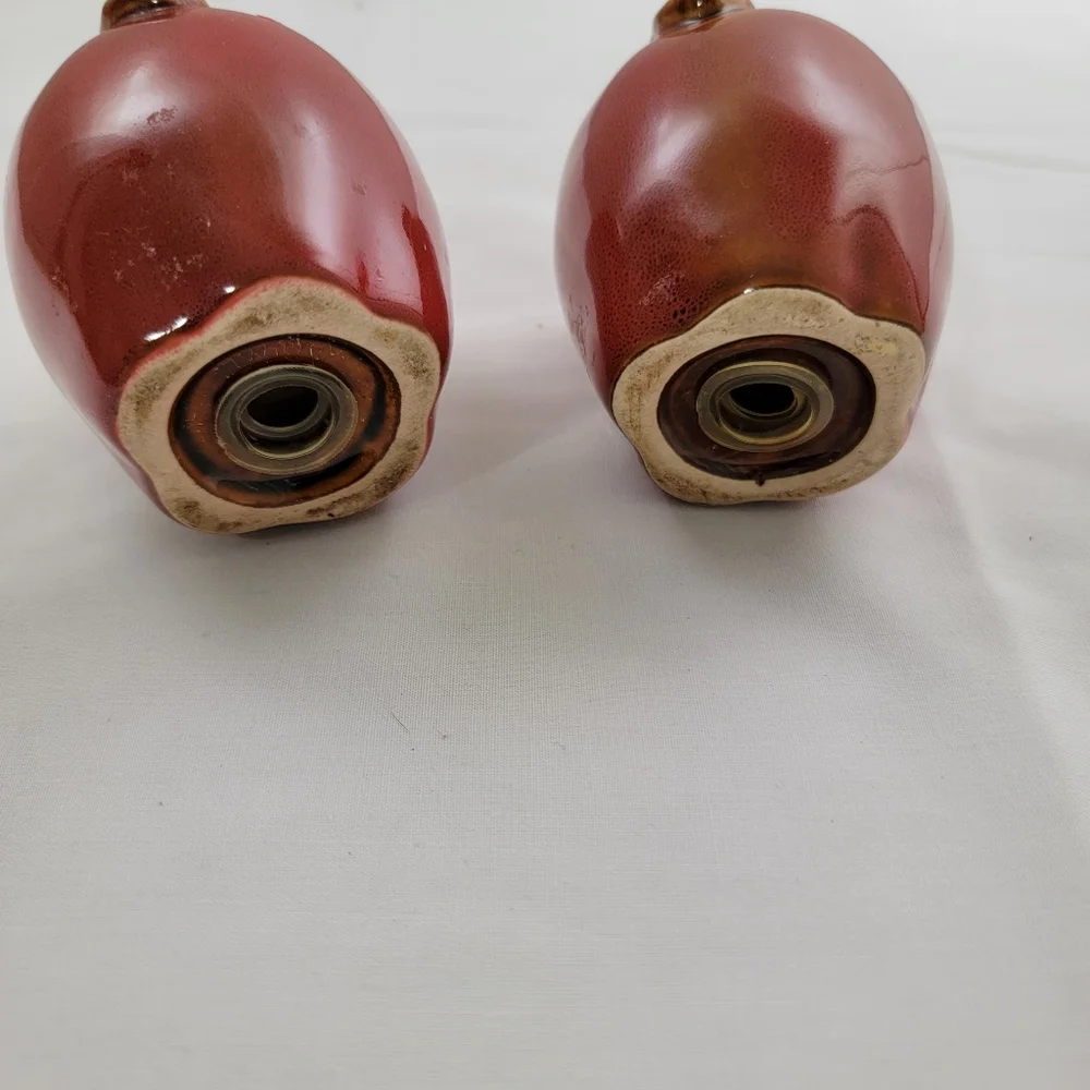Salt and Pepper Shakers Ceramic Red Apples Vintage